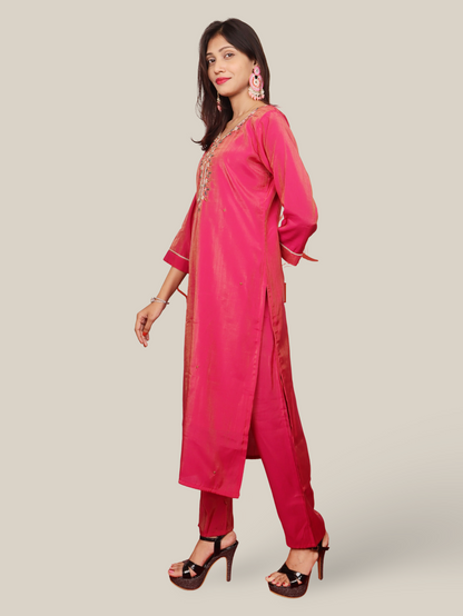 Women's Straight Kurta-Pant, and Dupatta Set